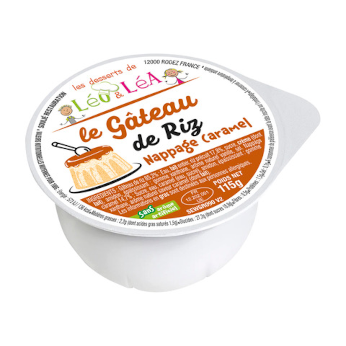 GATEAU DE RIZ NAPPAGE CARAMEL CPL TRANSP 115G