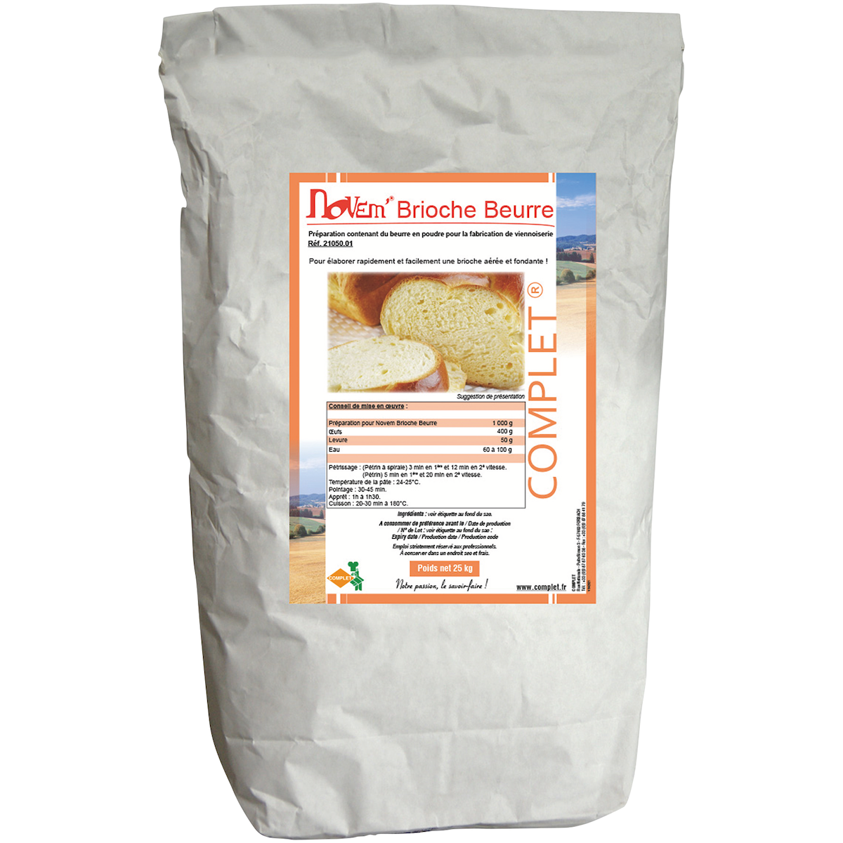 VIENNOISERIES NOVEM BRIOCHE BEURRE SAC 25 KG