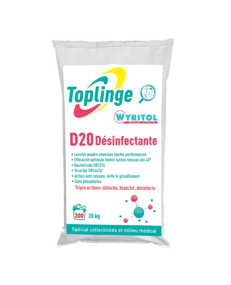 LESSIVE LINGE POUDRE DÉSINFECTANTE TOPLINGE WYRITOL D20