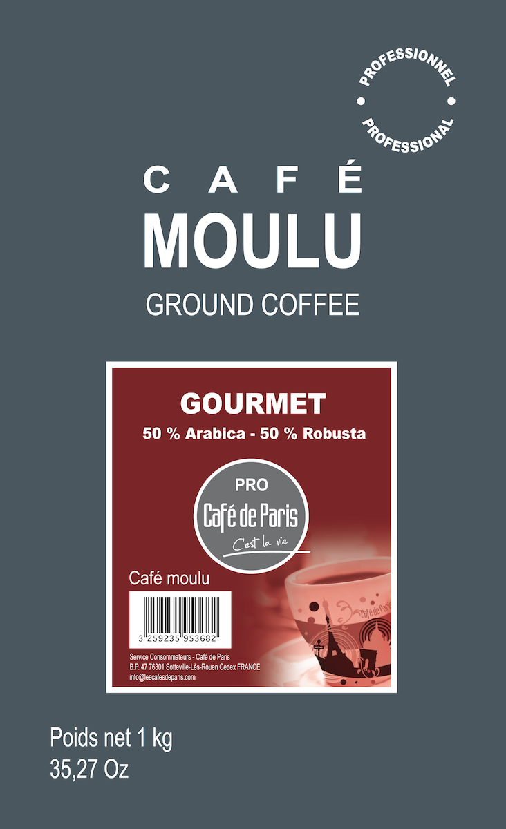 CAFE GOURMET MOULU 50% ARABICA 50% ROBUSTA 1KG