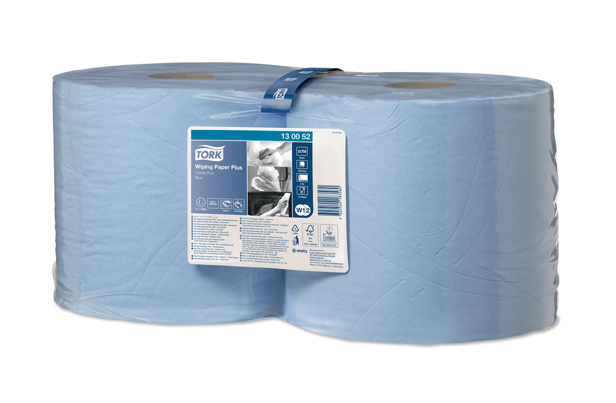 BOBINE D'ESSUYAGE 2 PLIS 750 FORMATS BLEU W1/W2