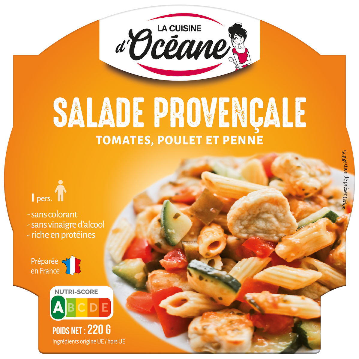SALADE PROVENCALE AU POULET - POT PLASTIQUE DE 220G