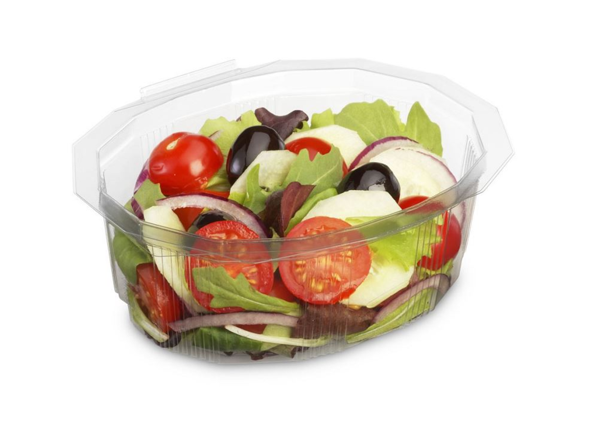 BARQUETTE PET AVEC COUVERCLE CHARNIÈRE MULTIPACK 250CC