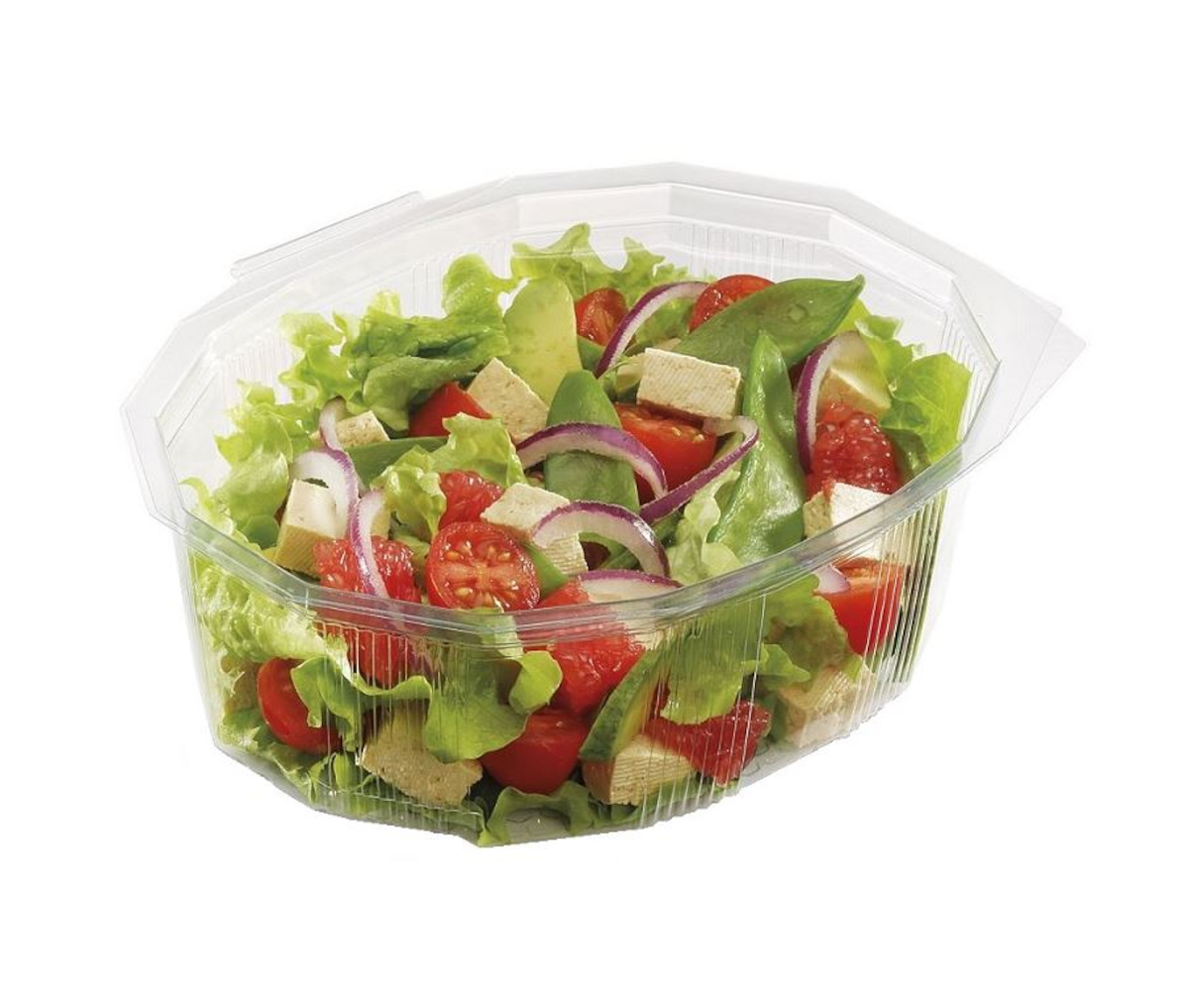 BARQUETTE PET AVEC COUVERCLE CHARNIÈRE MULTIPACK 750CC