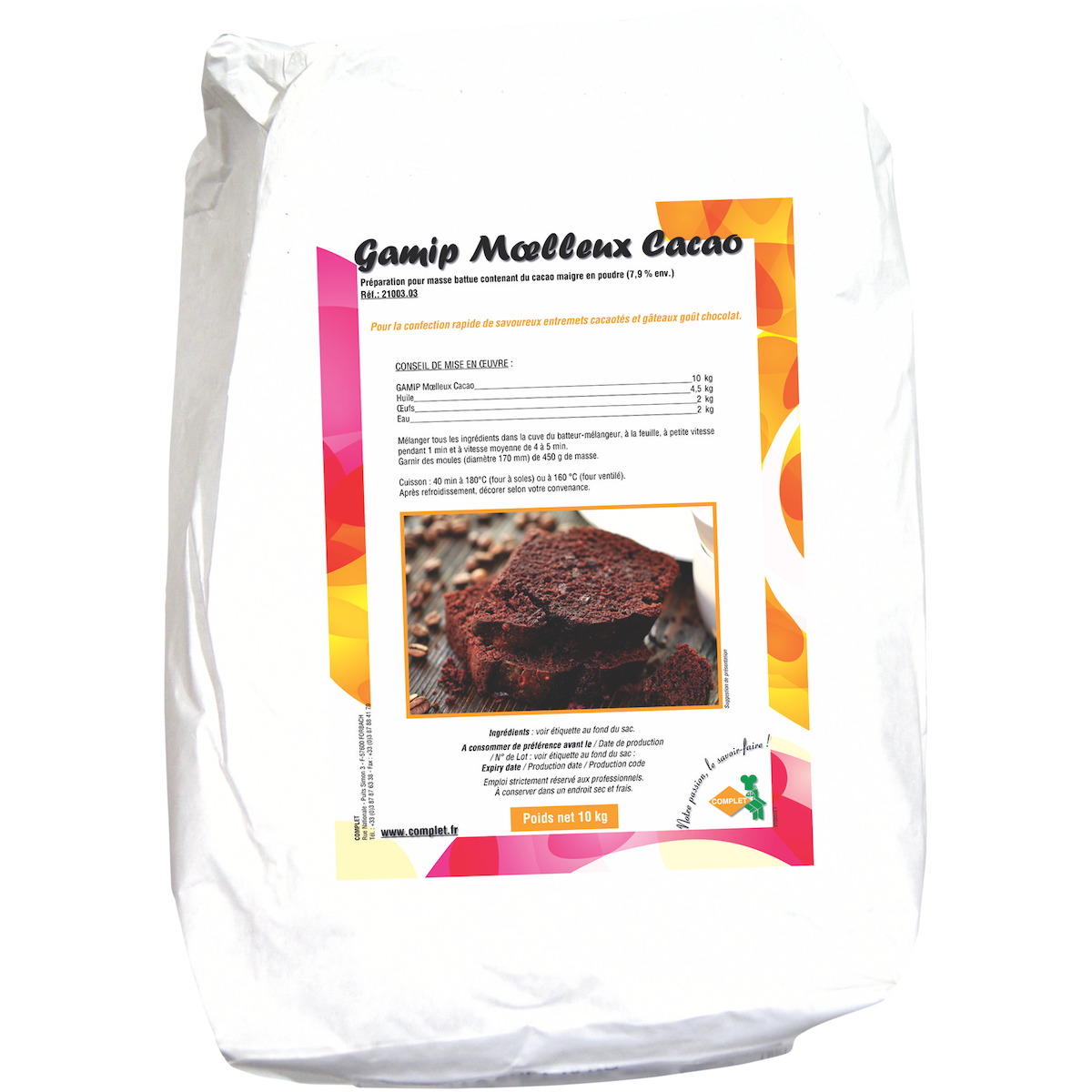 GAMIP MOELLEUX CACAO SAC 10KG