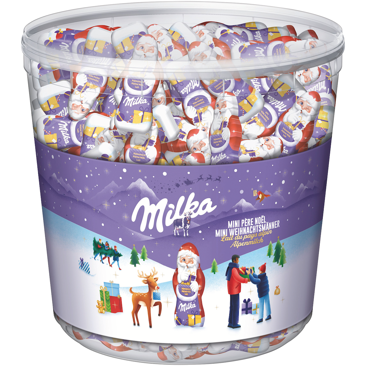 MILKA MINI PERES NOEL-TUBO 1,54 KG (175 PIECES)