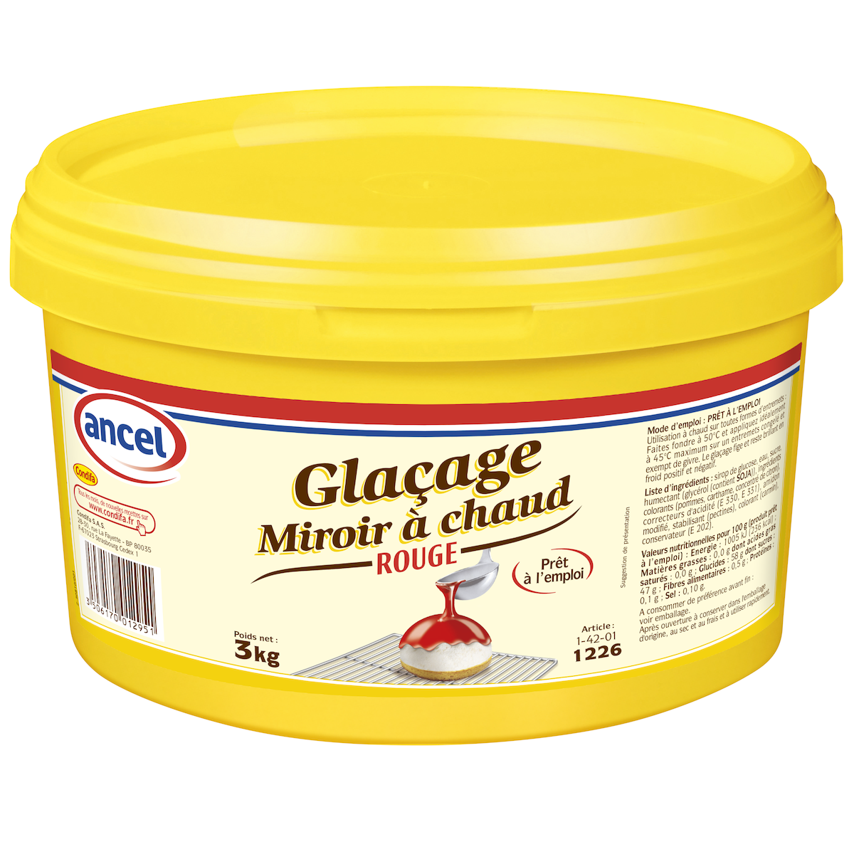 GLACAGE MIROIR ROUGE A CHAUD SEAU 3KG