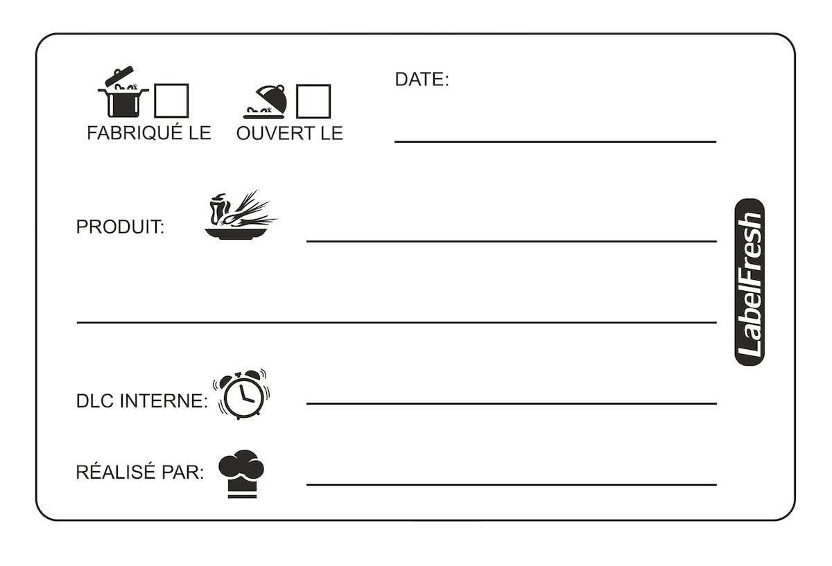 ETIQUETTE TRAÇABILITÉ ALIMENTAIRE DLC 70X45MM
