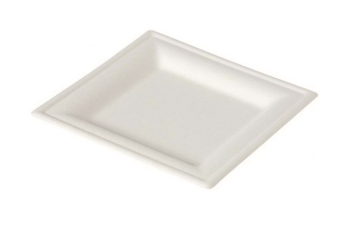 ASSIETTE BAGASSE BLANCHE 26X26CM