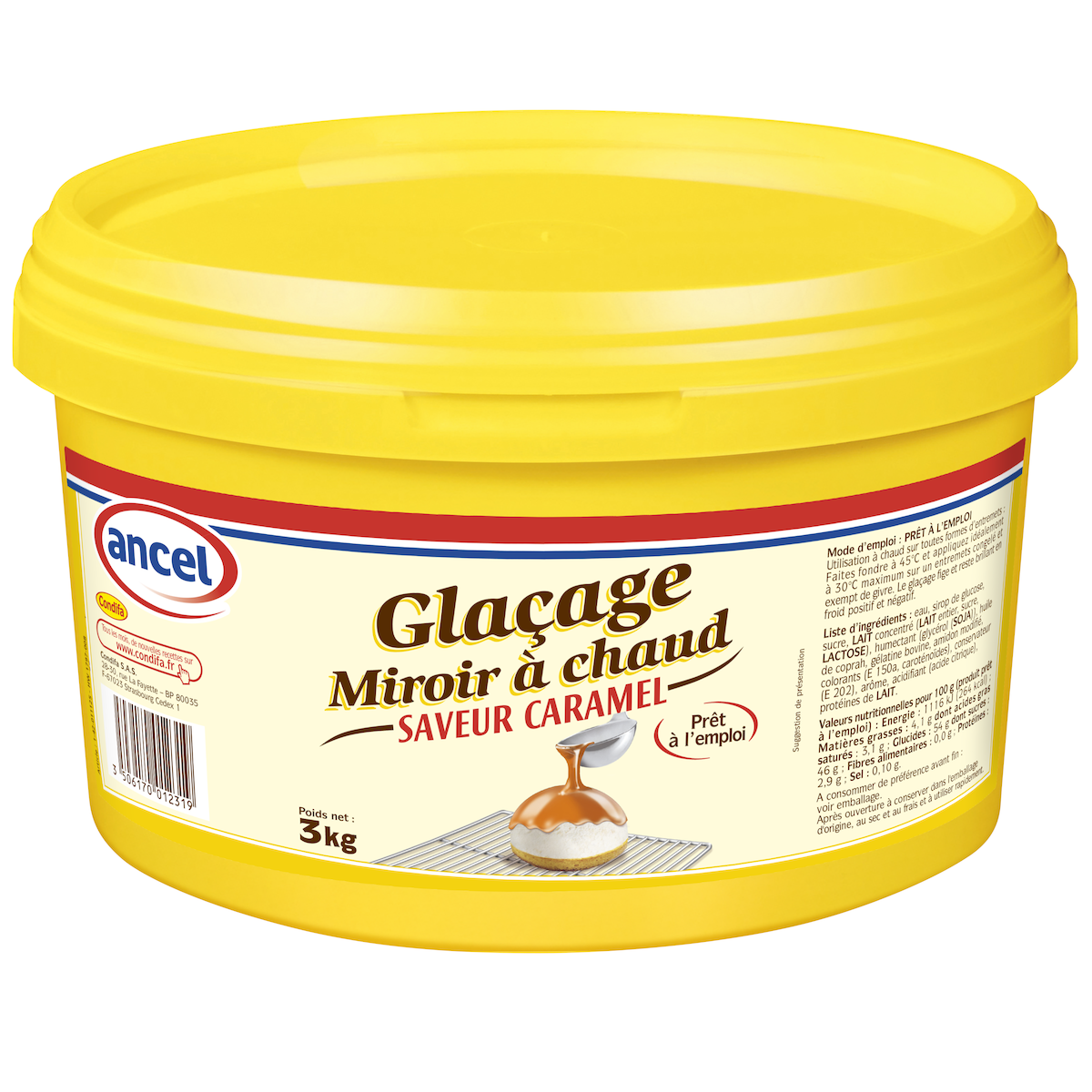 GLACAGE MIROIR SAVEUR CARAMEL SEAU 3KG