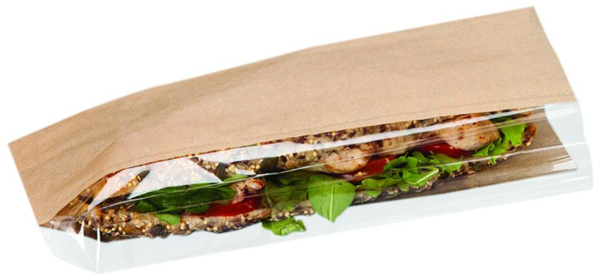 SAC SANDWICH FENÊTRÉ PAPIER INGRAISSABLE BRUN 10X4X36CM