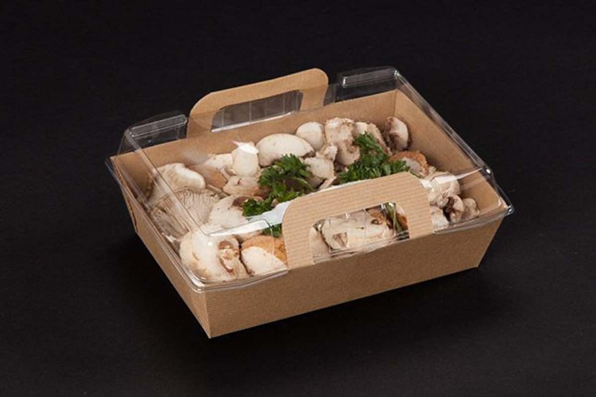 PANIER REPAS CHAUD CARTON AVEC COUVERCLE VISION + M
