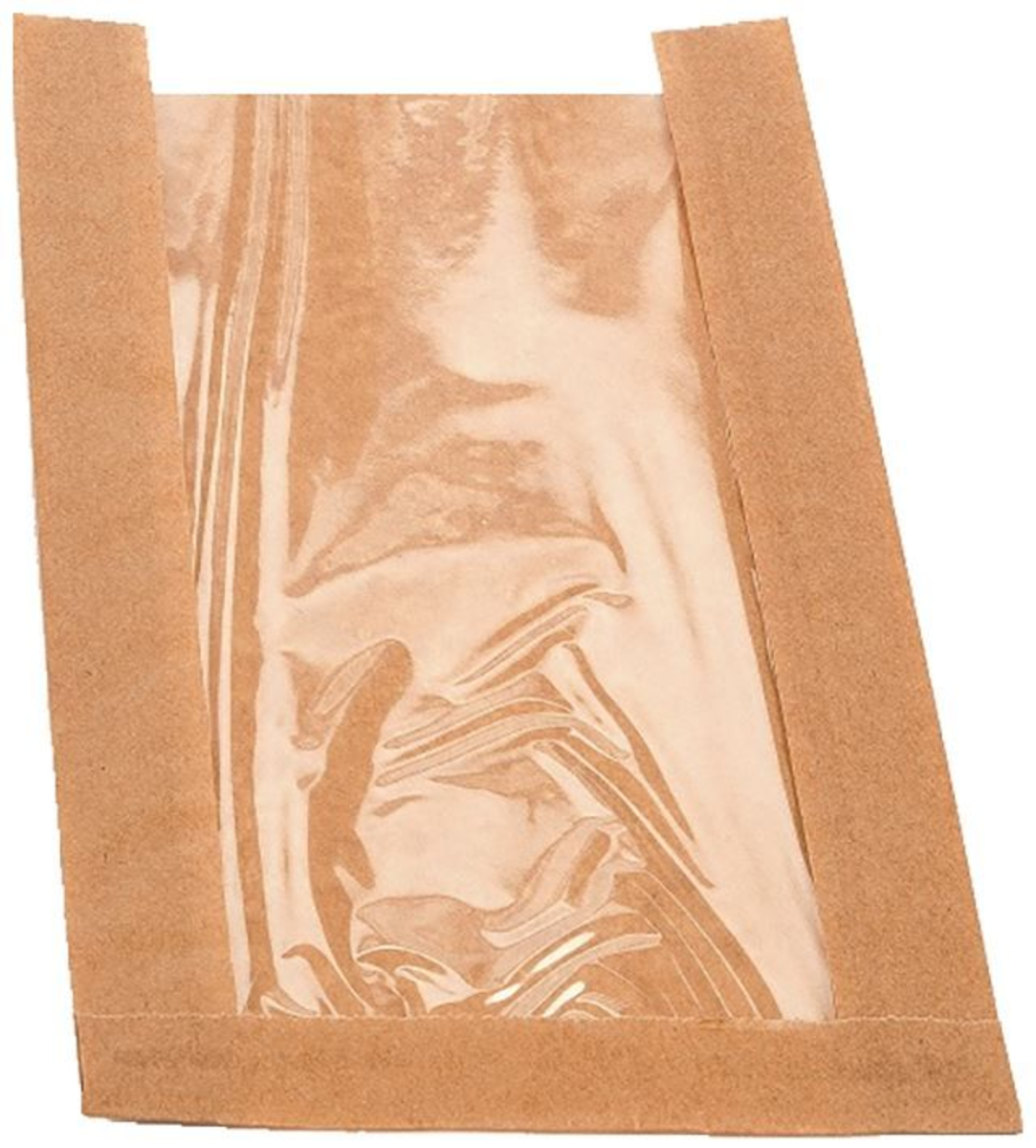 SAC AVEC FENÊTRE PAPIER KRAFT BRUN 14X4X27CM
