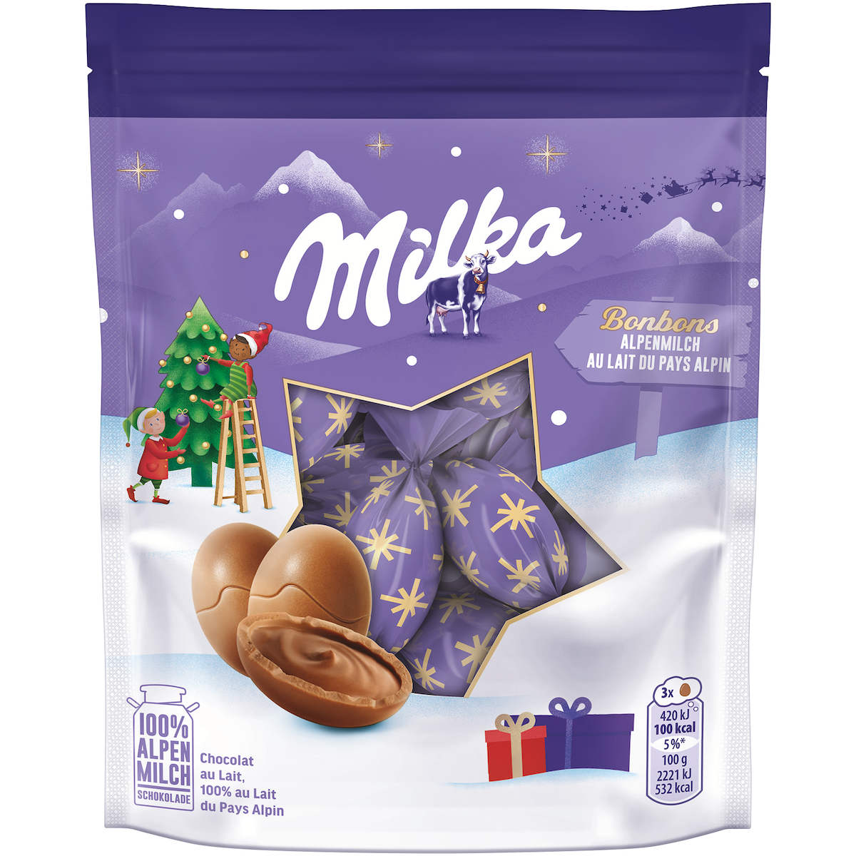 MILKA BONBONS DE NOEL LAIT ALPIN 86G