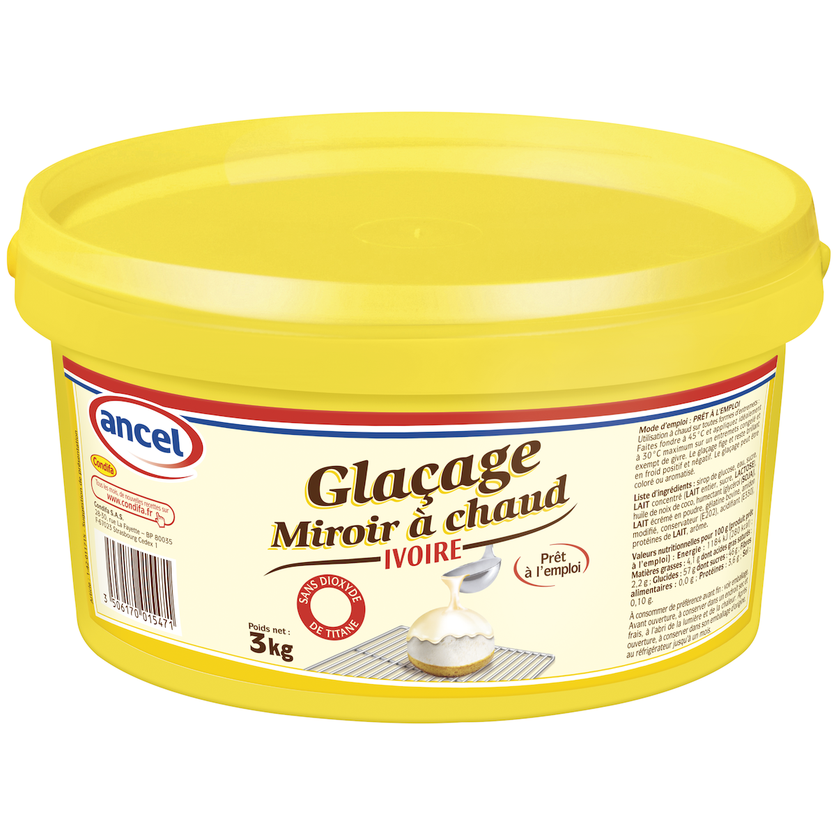 GLACAGE MIROIR IVOIRE A CHAUD SEAU 3KG