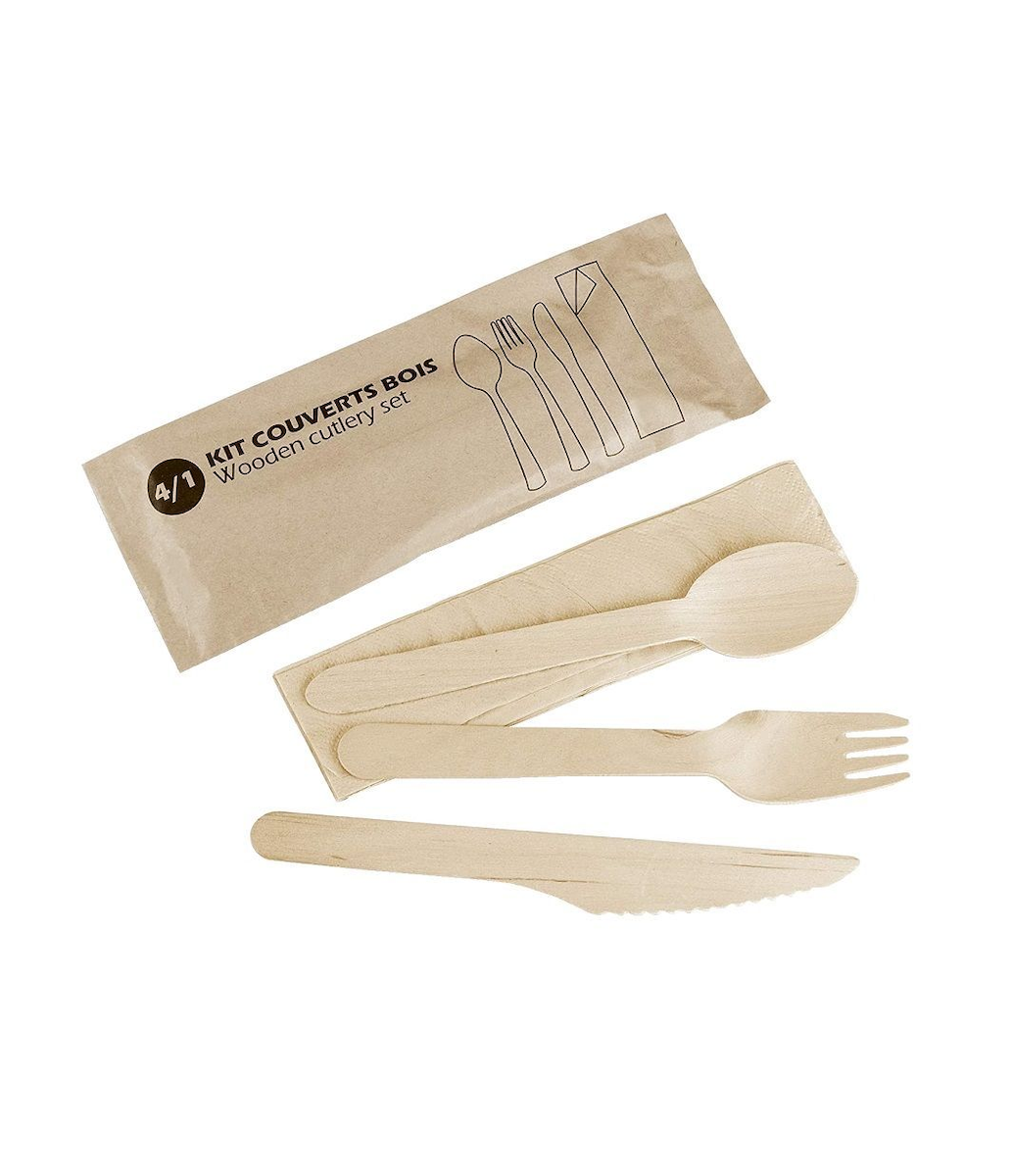 KIT COUVERTS BOIS 4/1