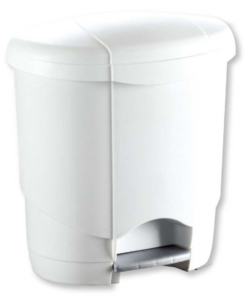 POUBELLE À PÉDALE PP BLANCHE 4L