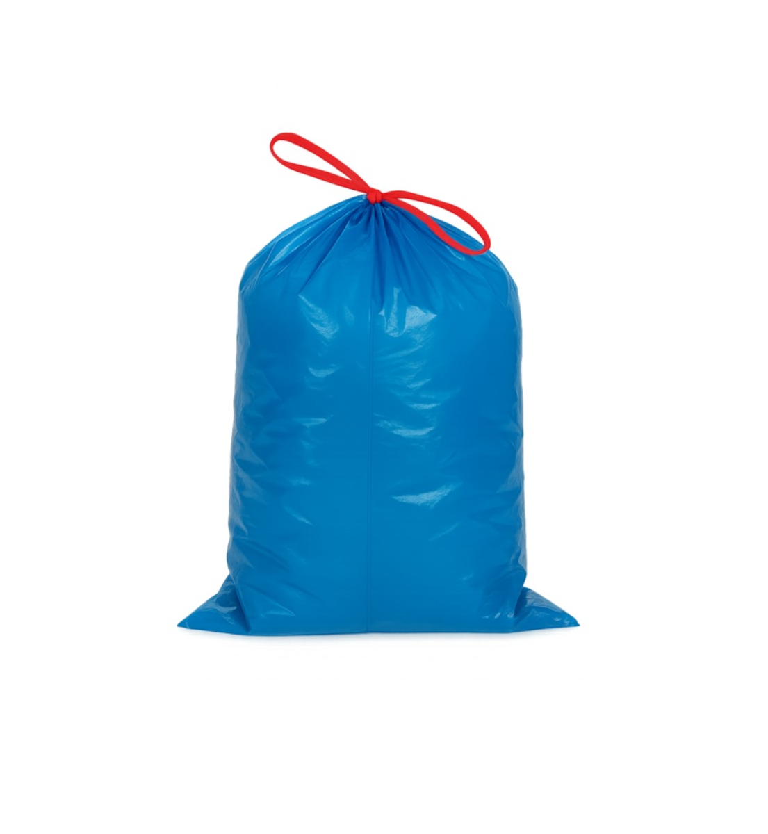SAC POUBELLE PEBD AVEC LIENS COULISSANTS BLEU 30L