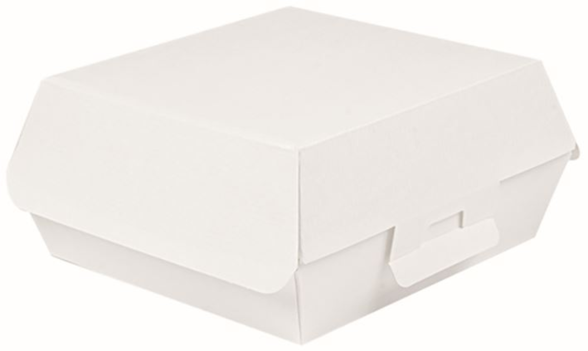 BOITE HAMBURGER CARTON ONDULÉ BLANC THEPACK 17,6X16,8X7,8CM