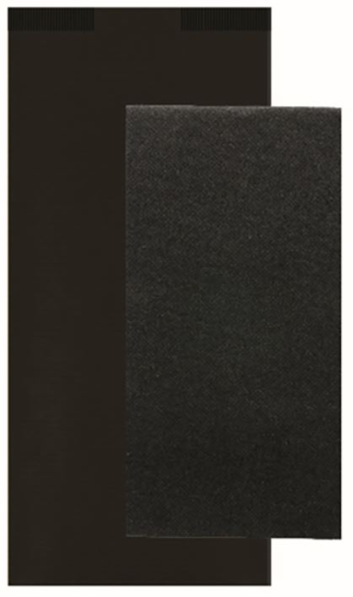 POCHETTE COUVERTS NOIRE 11X25CM AVEC SERVIETTE DOUBLE POINT NOIRE 40X32CM