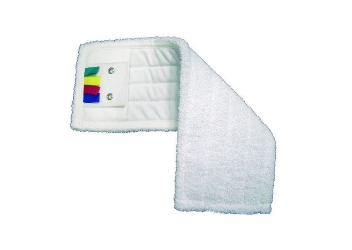 FRANGE MICROFIBRE À POCHE & LANGUETTE 40CM BLANCHE