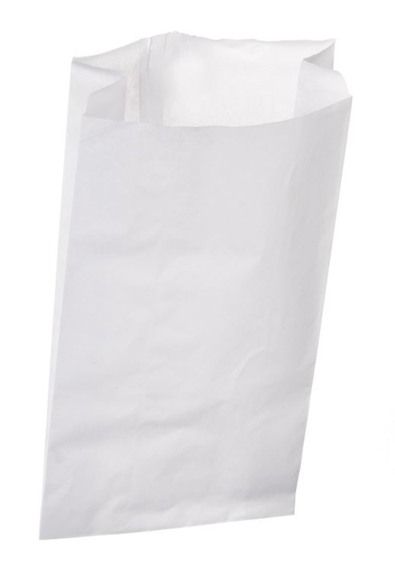 SAC CROISSANT PAPIER KRAFT BLANC 12X5X21CM
