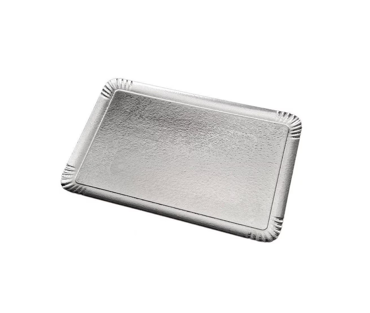 PLATEAU TRAITEUR CARTON 42X28CM ARGENT