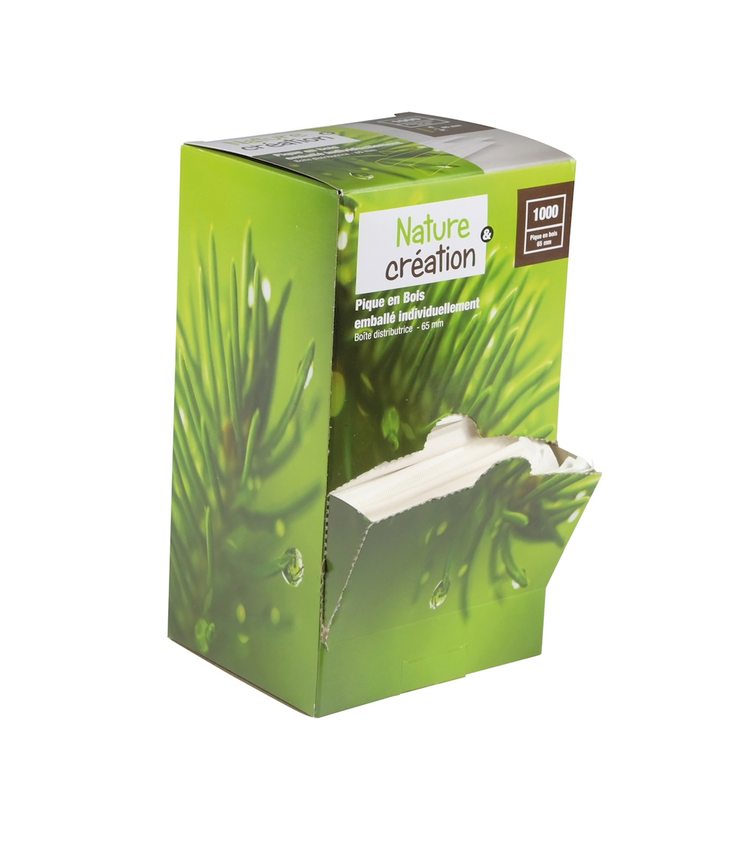 CURE DENTS BOIS EMBALLÉ INDIVIDUELLEMENT 6,8CM