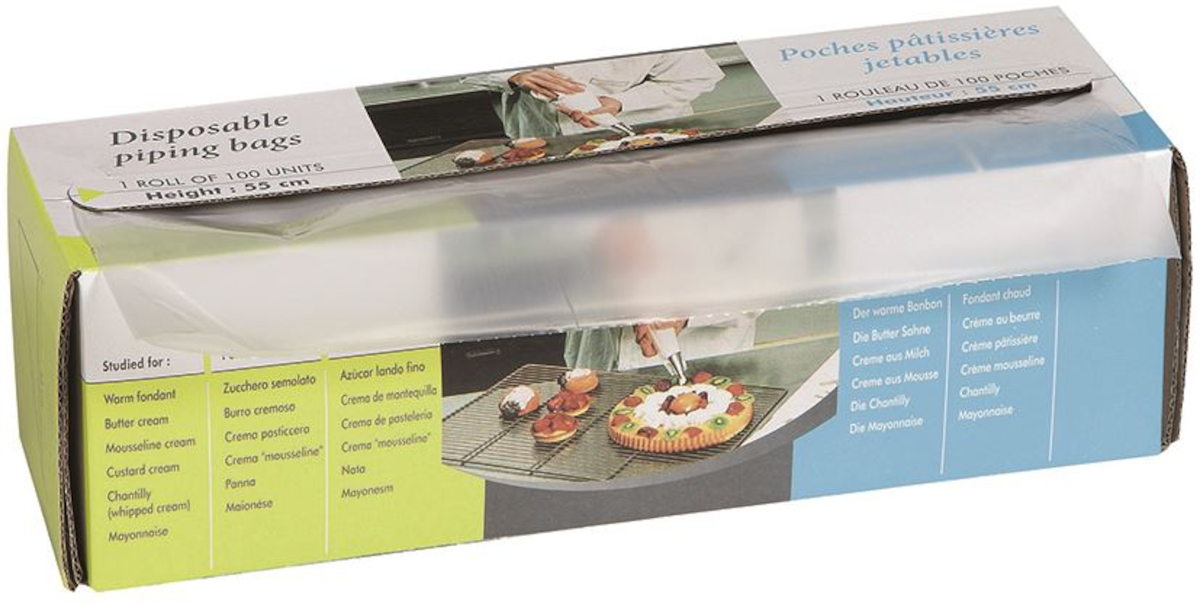 POCHE PÂTISSIÈRE TRANSPARENTE JETABLE EN ROULEAU