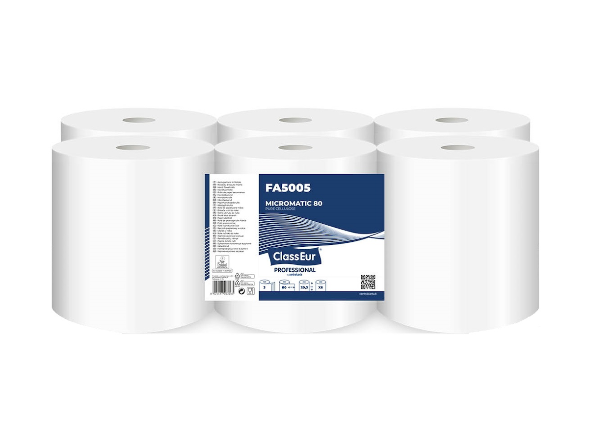 ROULEAU D'ESSUIE MAINS 3 PLIS BLANC AUTOCUT 80M