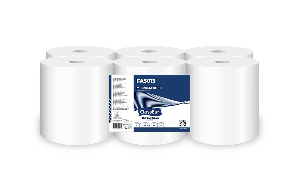 ROULEAU D'ESSUIE MAINS 2 PLIS BLANC AUTOCUT 120M