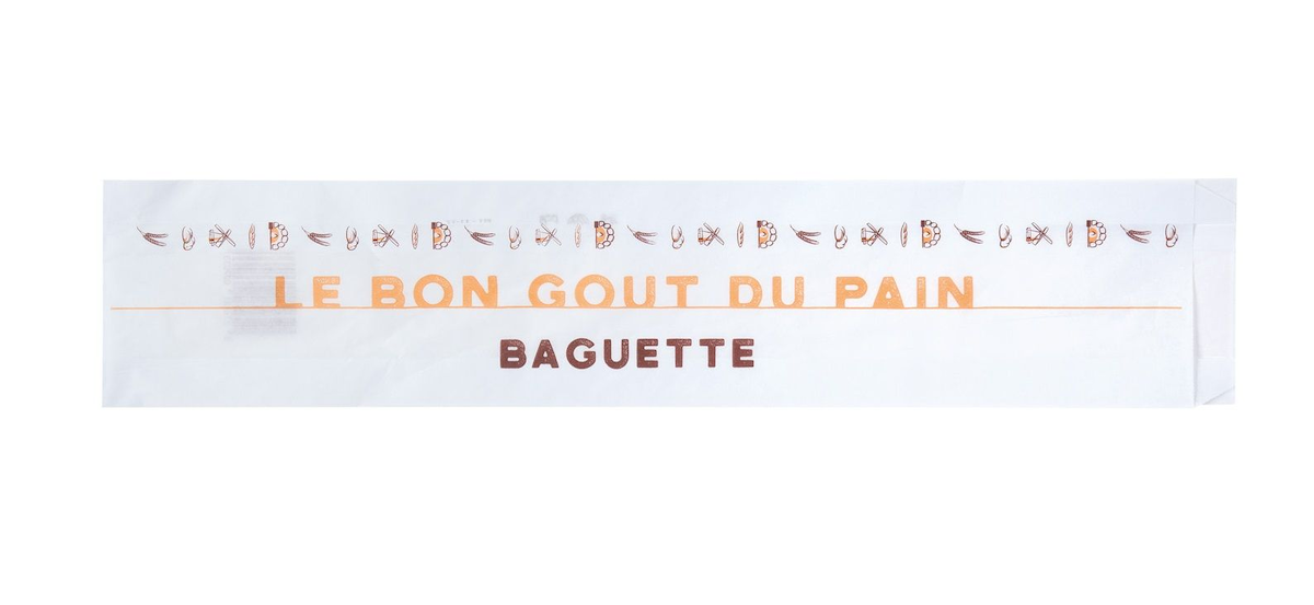 SAC À PAIN BAGUETTE PAPIER KRAFT BLANC DECOR 10+4X49CM