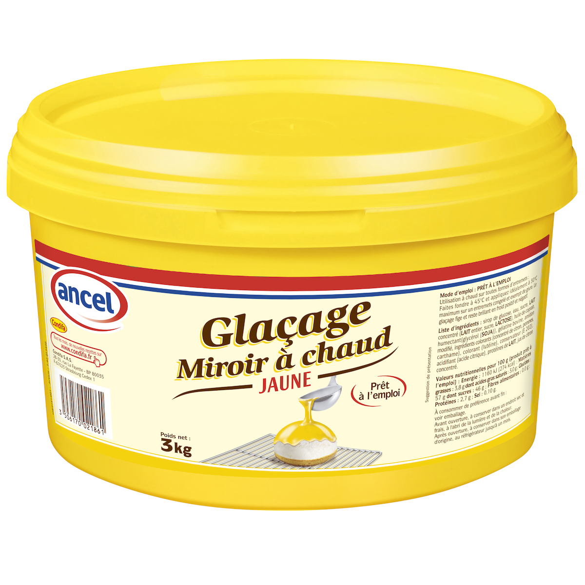 GLACAGE MIROIR JAUNE A CHAUD SEAU 3KG