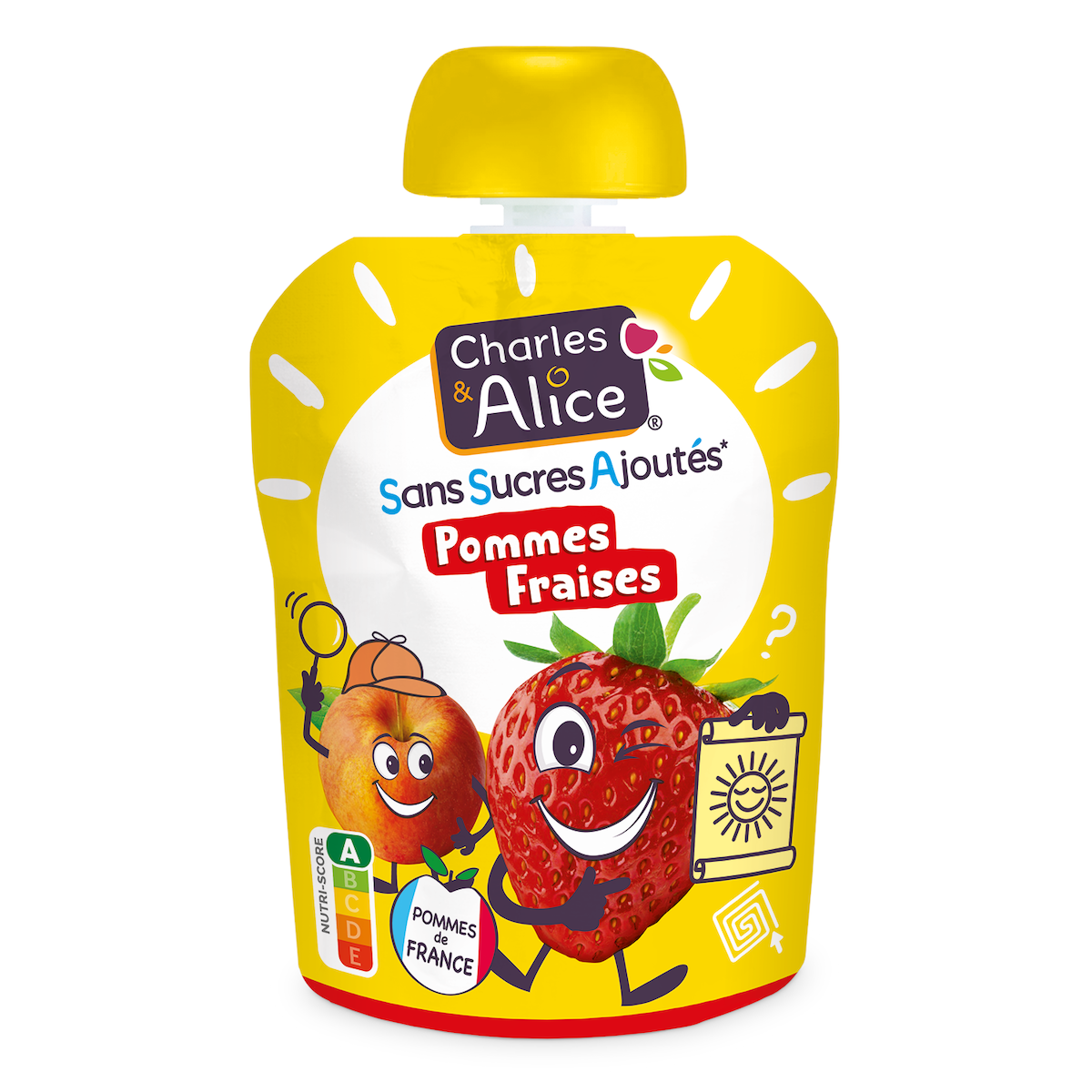 COMPOTE DE POMME FRAISE SSA - 100% FRANCE - 72 GOURDES DE 90 G