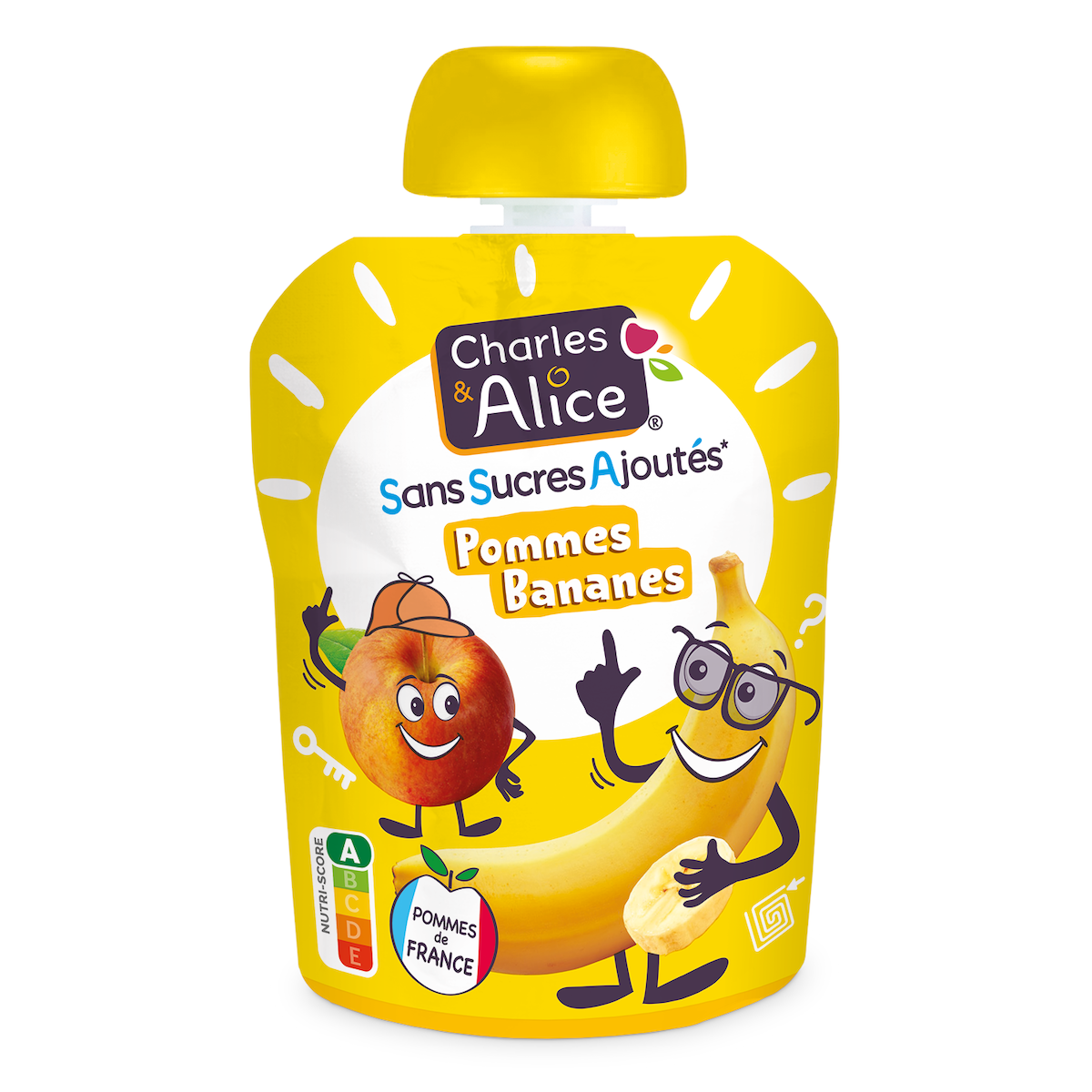 COMPOTE DE POMME BANANE SSA - 100% FRANCE - 72 GOURDES DE 90 G