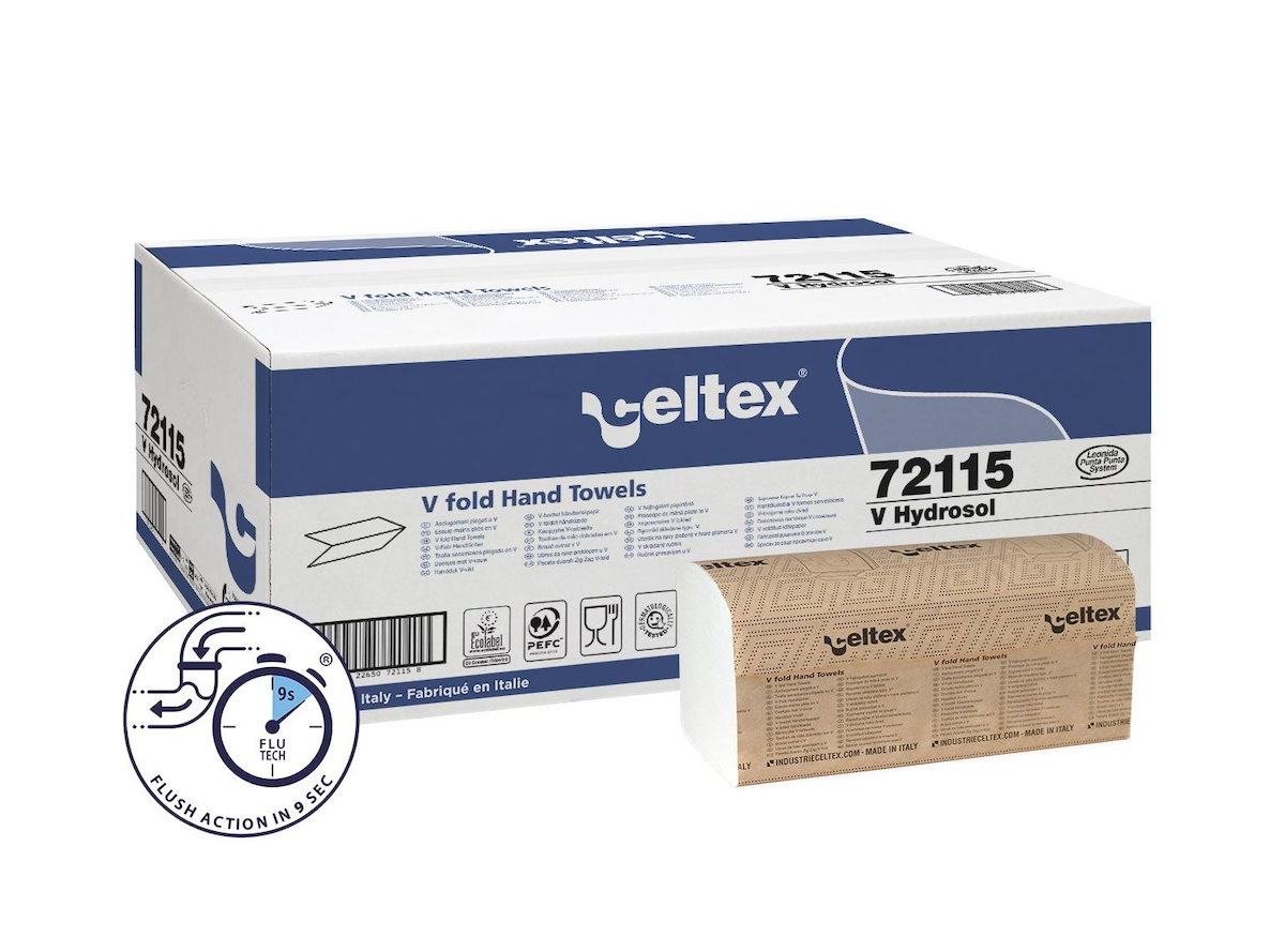 ESSUIE MAINS ENCHEVÊTRÉ 2 PLIS 21,5X21CM PLIAGE EN V DÉLITABLE