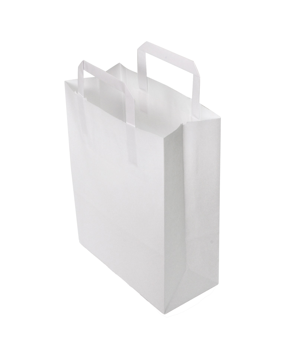 SAC CABAS PAPIER KRAFT BLANC 20X10X28CM