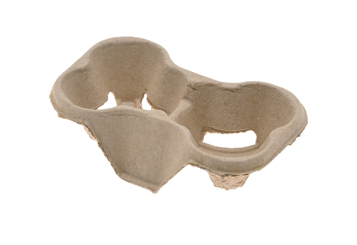 PLATEAU FIBRES MOULÉES POUR 2 GOBELETS