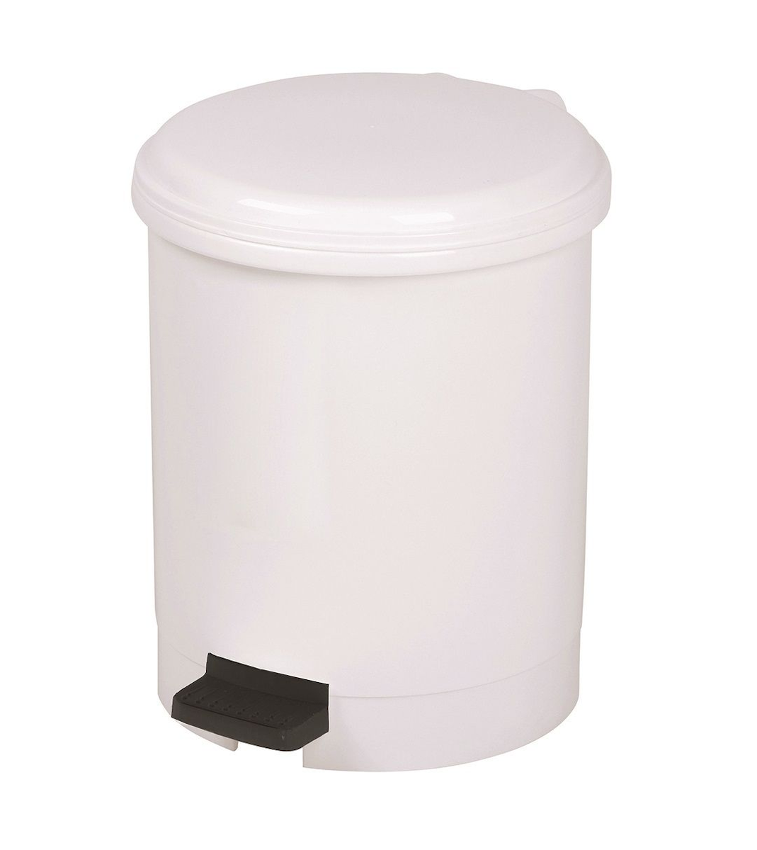 POUBELLE À PÉDALE PP BLANCHE 6L