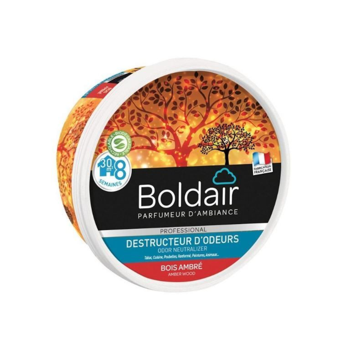 GEL DESTRUCTEUR D'ODEUR BOLDAIR BOIS AMBRÉ