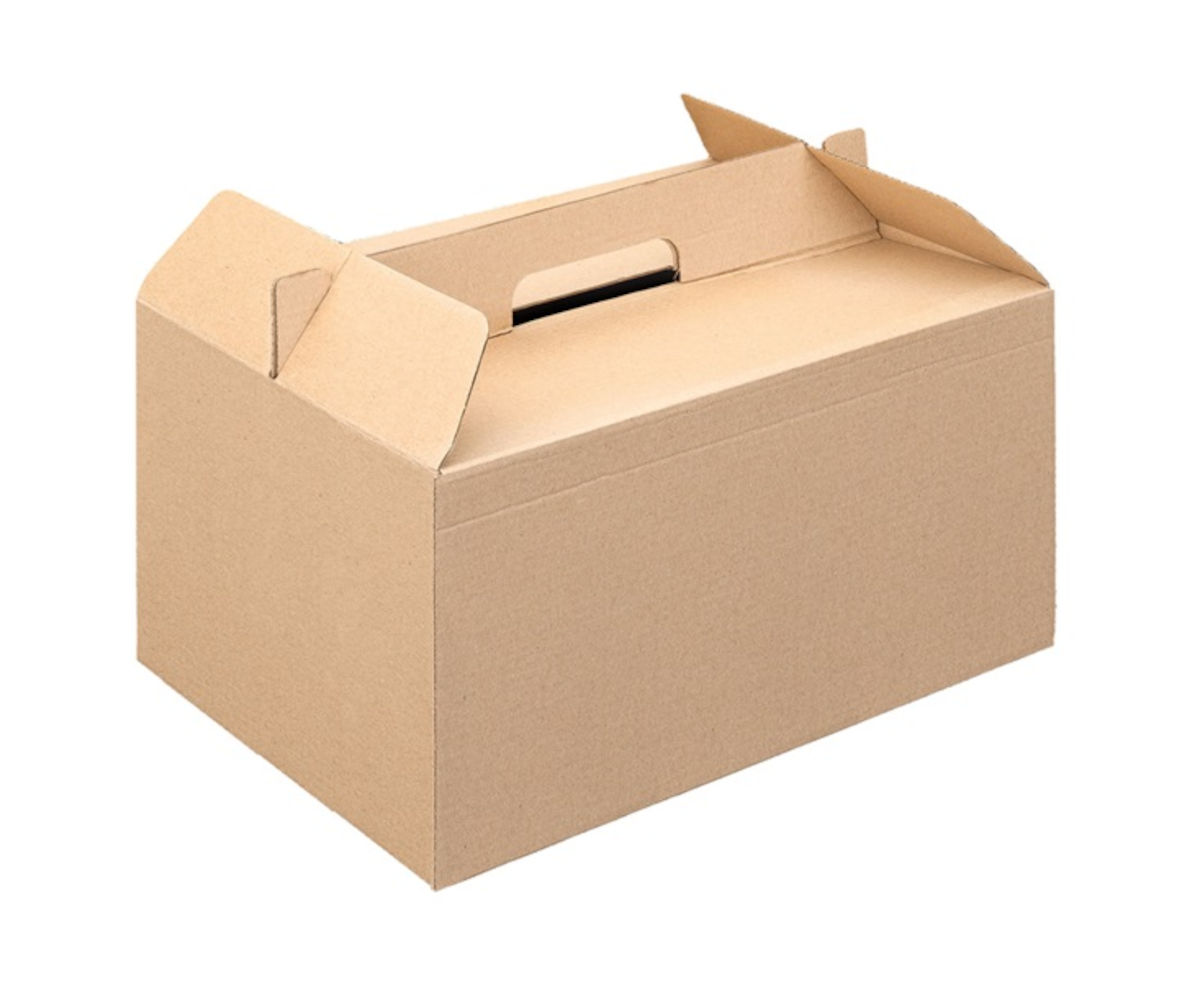 BOITE CARTON TRANSPORT REPAS AUTOMONTABLE 28X20X15CM
