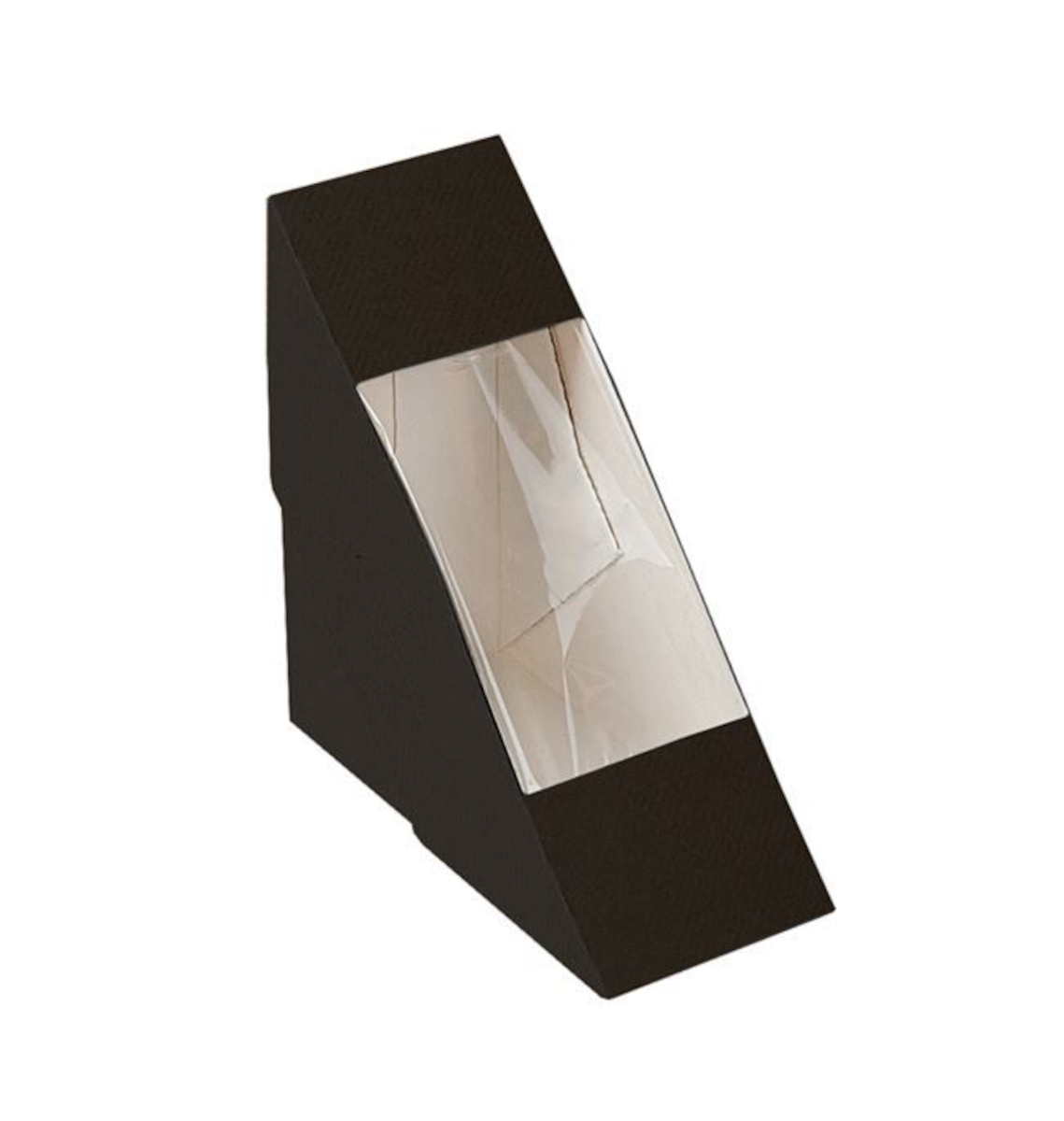 TRIANGLE SANDWICH CARTON AVEC FENÊTRE SIMPLE NOIR