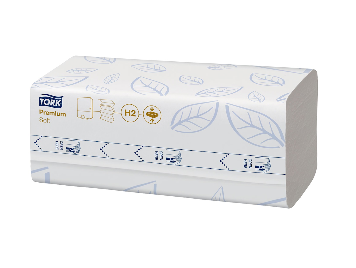ESSUIE MAINS ENCHEVÊTRÉ 2 PLIS 21X32CM BLANC PREMIUM DOUX COMPRESSÉ H2
