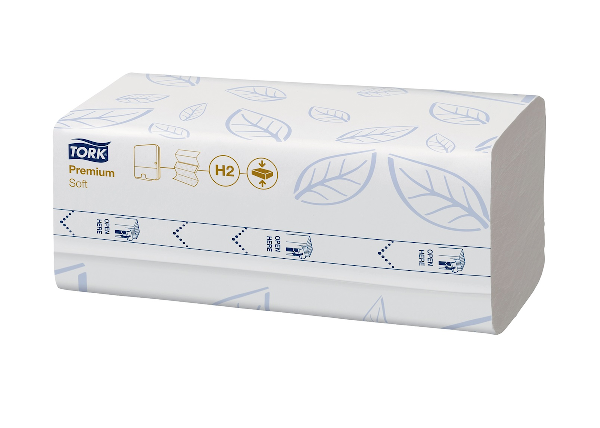 ESSUIE MAINS ENCHEVÊTRÉ 2 PLIS 21X24CM BLANC PREMIUM DOUX COMPRESSÉ H2