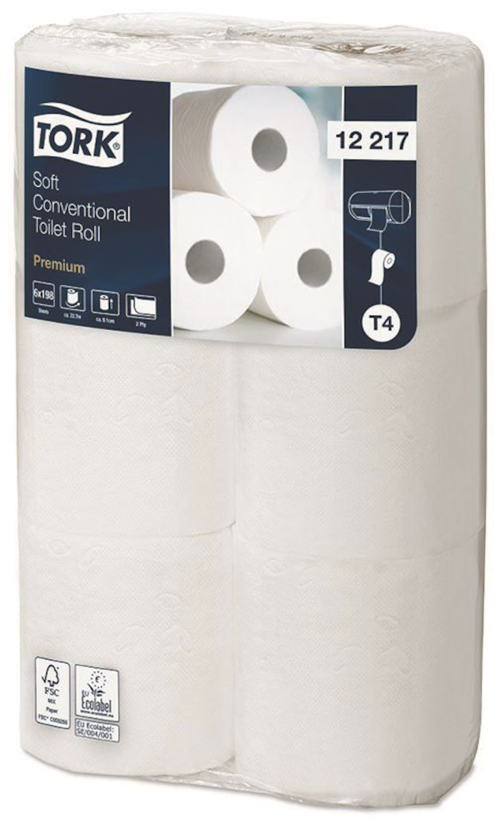 ROULEAU PAPIER TOILETTE 2 PLIS BLANC 198 FORMATS T4