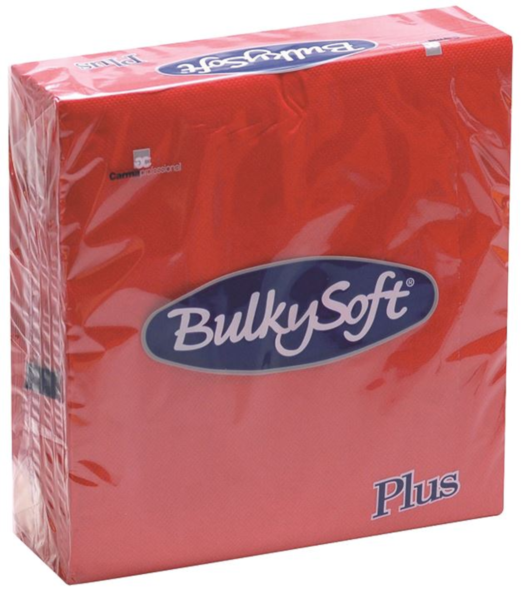 SERVIETTE OUATE DOUBLE POINT 40X40CM ROUGE