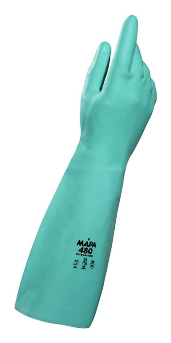 GANT DE PLONGE NITRILE VERT 46CM ULTRANITRIL 480 T.8