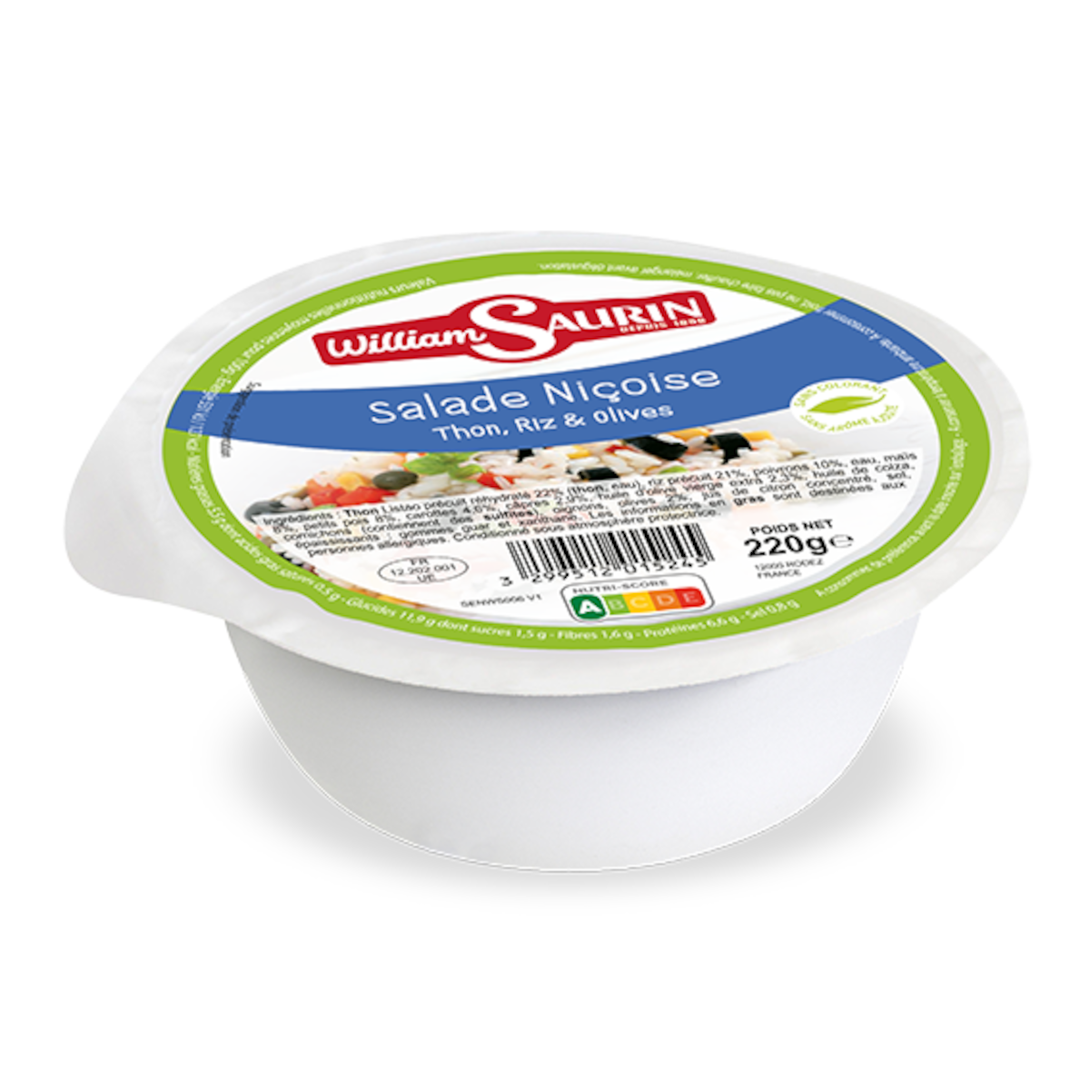 SALADE NICOISE THON RIZ OLIVES 220G