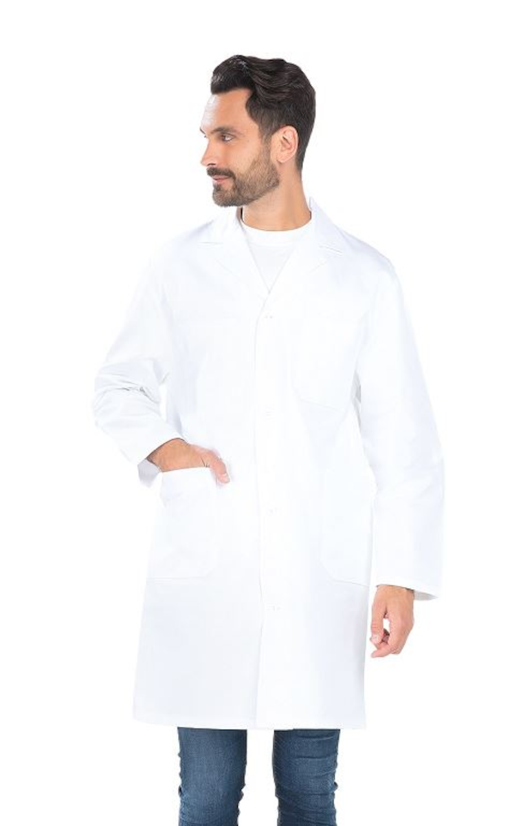 BLOUSE HOMME POLYCOTON BLANCHE MANCHES LONGUES EMILE