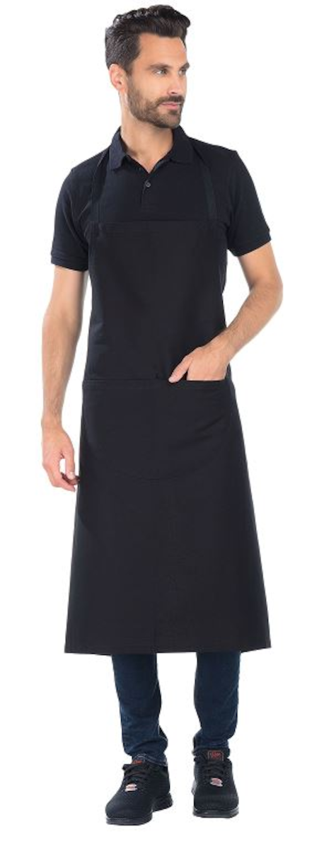 TABLIER DE VIGNERON COTON NOIR AVEC BAVETTE